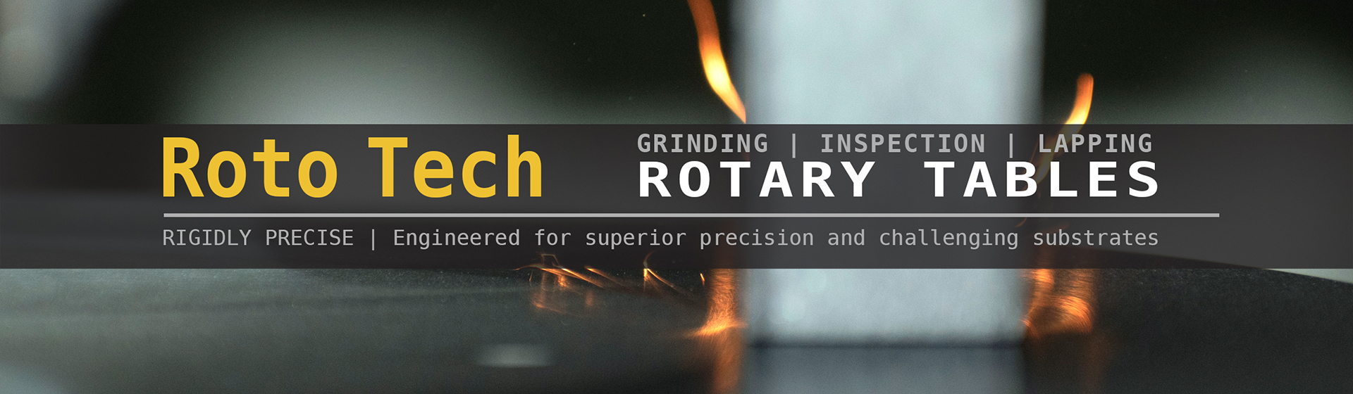 A close up image of a surface grinder polishing a metal piece on a rotary grinding table