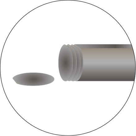 Illustration of a silicon tube being sliced into computer disk wafers